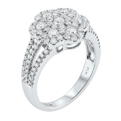 18ct Gold Diamond Encrusted Daisy Ring 1.25ct - Paul Wright Jewellery