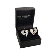 925 Silver Earrings with a Modern, Stylish Heart Shape Design. Ref AE-E0756 - Paul Wright Jewellery