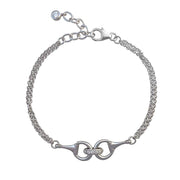 925 Silver Snaffle Bit Bracelet with CZ Diamonds from our Handmade Equestrian Jewellery Collection Ref AE-B5003 - Paul Wright Jewellery