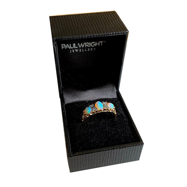9ct Gold Victorian Style Opal & Diamond Ring - Paul Wright Jewellery