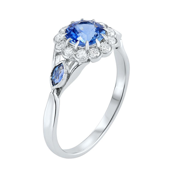 Ceylon Sapphire & Diamond Ring 1.12ct - Paul Wright Jewellery
