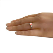 Coral-Pink Opal Stacking Ring - Paul Wright Jewellery
