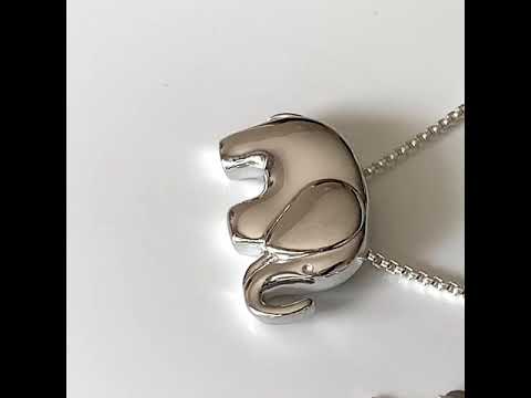 Silver Baby Elephant Pendant Necklace