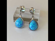 Blue Opal Teardrop Earrings