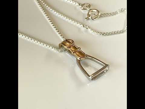Silver & Gold Plated Equestrian Stirrup Pendant