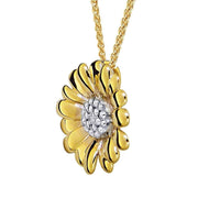 Perfectly Sculptured 9ct Gold Daisy Necklace, Floral Pendant Design - Ref: AEGP3001 - Paul Wright Jewellery