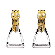 Silver & Gold Plated Equestrian Stirrup Earrings - Paul Wright Jewellery