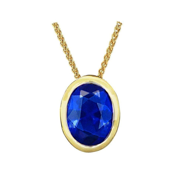 10ct Gold Sapphire Pendant - Paul Wright Jewellery