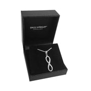 925 Silver Infinity Pendant Necklace with CZ Diamond Accents. Ref: AEP030 - Paul Wright Jewellery