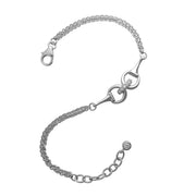 925 Silver Snaffle Bit Bracelet with CZ Diamonds from our Handmade Equestrian Jewellery Collection Ref AE-B5003 - Paul Wright Jewellery