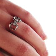 925 Silver Snaffle Bit Equestrian Ring set with CZ Diamonds. Ref AE-R002 - Paul Wright Jewellery