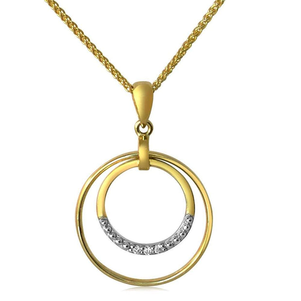 9ct Gold Circle Diamond Pendant - Paul Wright Jewellery