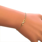 9ct Gold Infinity Bracelet set with Real Diamonds (Double 9ct Gold Chain). Ref AE-GB002 - Paul Wright Jewellery