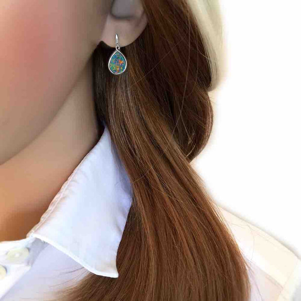 Black Opal Teardrop Earrings