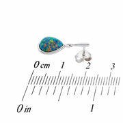 black opal earring dimensions 10mm x 8mm teardrop shape