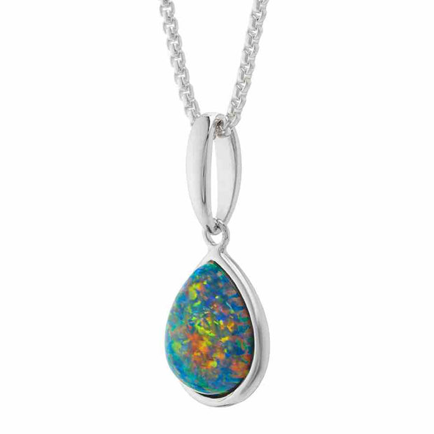 Black opal pendant necklace in 925 silver