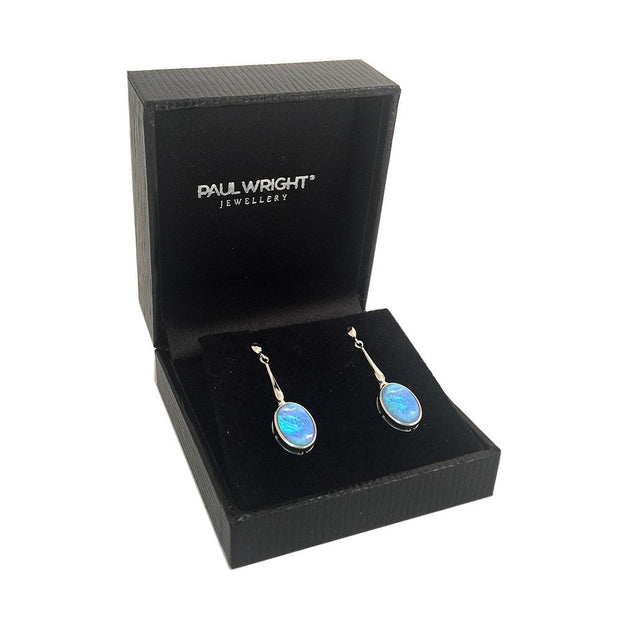 Blue Opal Drop Earrings - Paul Wright Jewellery