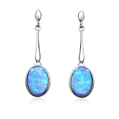 Blue Opal Drop Earrings - Paul Wright Jewellery