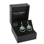 Blue Opal Halo Earrings - Paul Wright Jewellery