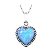 Blue Opal Heart Pendant - Paul Wright Jewellery