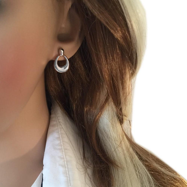 Bold Satin Silver Hoop Earrings - Paul Wright Jewellery