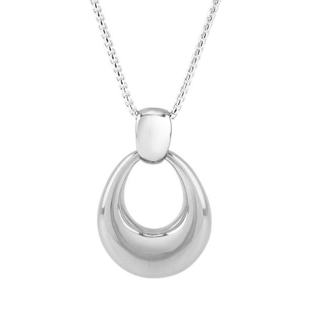 Bold Satin Silver Hoop Pendant - Paul Wright Jewellery
