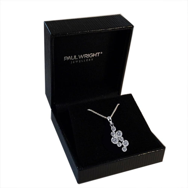 CZ Diamond Bubble Pendant Necklace - Paul Wright Jewellery