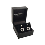 CZ Diamond Eternity Circle Halo Earrings in 925 Silver Ref AE-E032 - Paul Wright Jewellery