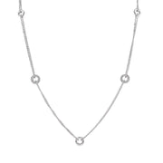 CZ Diamond Eternity Halo Necklace, Fashionably Long, 80cm Ref AE-N010 - Paul Wright Jewellery