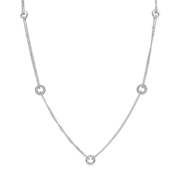 CZ Diamond Eternity Halo Necklace, Fashionably Long, 80cm Ref AE-N010 - Paul Wright Jewellery