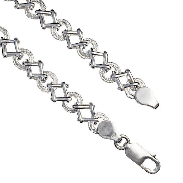 Handmade Silver Crossover Bracelet - Paul Wright Jewellery