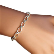Handmade Silver Textured Link Bracelet - Paul Wright Jewellery