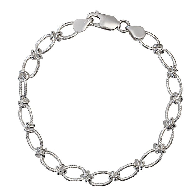 Handmade Silver Textured Link Bracelet - Paul Wright Jewellery