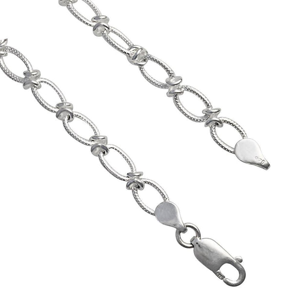 Handmade Silver Textured Link Necklace - Paul Wright Jewellery