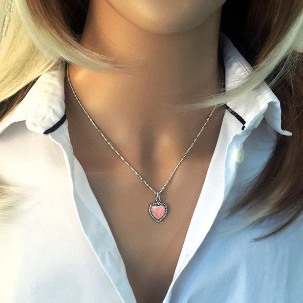 Heart Shaped Opal Pendant - Paul Wright Jewellery