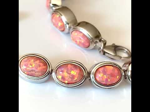 Coral Pink Opal Bracelet