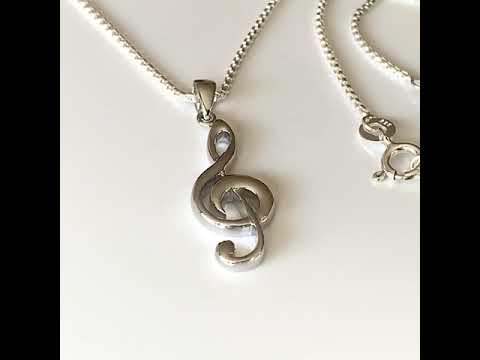 Perfectly Sculpted Silver Treble Clef Pendant