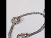 Silver CZ Diamond Daisy Bracelet