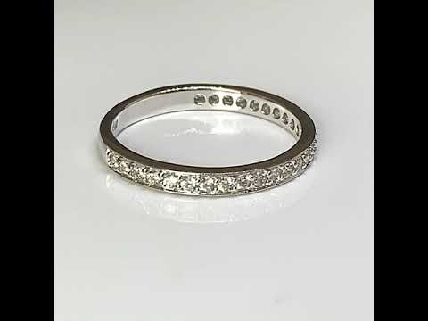 Silver Eternity Stacking Ring, CZ Diamonds