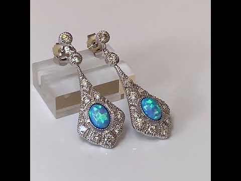 Victorian Style Opal Earrings