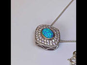 Vibrant Blue Opal Necklace