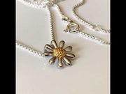 Silver Daisy Necklace 13mm