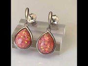 Coral Pink Opal Earrings