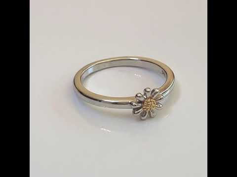 Silver Daisy Stacking Ring 7mm
