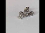 Silver CZ Diamond Daisy Earrings, 9mm