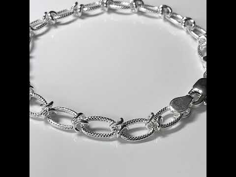 Handmade Silver Textured Link Bracelet