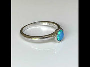 Silver Blue Opal Stacking Ring