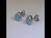 Teardrop Blue Opal Earrings