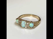 9ct Gold Victorian Style Opal & Diamond Ring