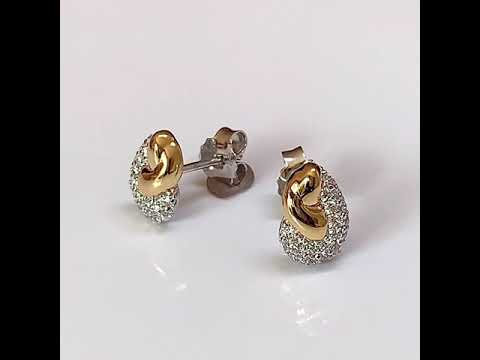 Silver & Gold Pavé Stud Earrings
